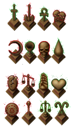 Vice and Virtue Holiday Wood Sculpture Set